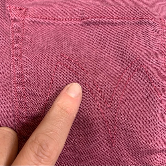 Mother Denim Curfew Flare Jeans in Raspberry - Picture 10 of 14